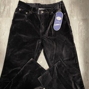 DG2 Diane Gilman Gray Velvet Stretch Pants Size 6